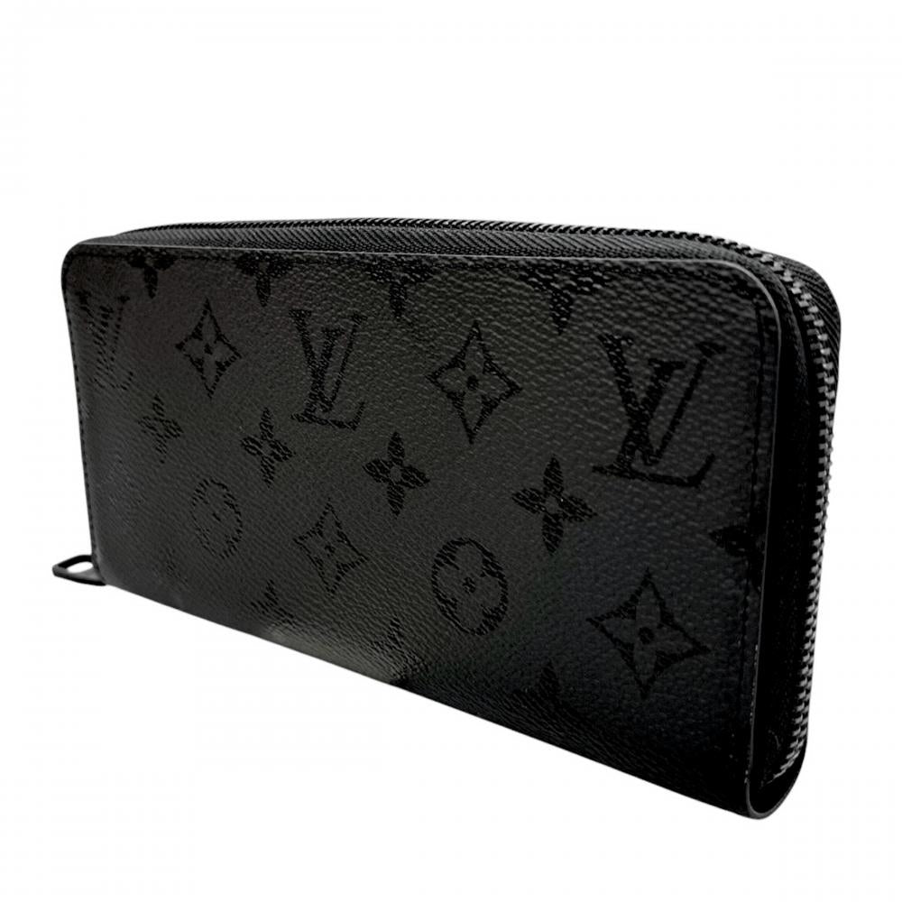 LOUIS VUITTON ルイヴィトン 長財布 ジッピー・ウォレット ホリゾンタル M28048 レザー モノグラム･ミッドナイト キャンバス ブラック 黒 ブラック金具 メンズ 約420g【中古品】