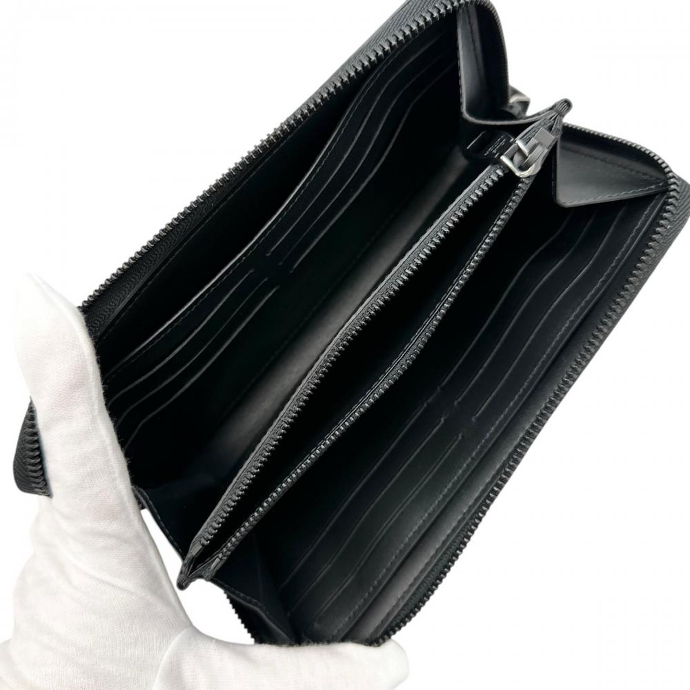 LOUIS VUITTON ルイヴィトン 長財布 ジッピー・ウォレット ホリゾンタル M28048 レザー モノグラム･ミッドナイト キャンバス ブラック 黒 ブラック金具 メンズ 約420g【中古品】