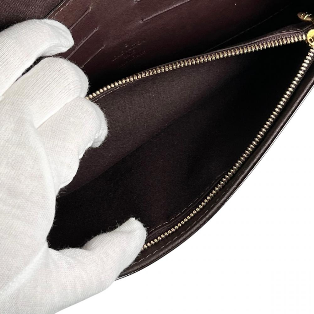LOUIS VUITTON ルイヴィトン 長財布 ヴェルニ サンセット・ブルーバード モノグラム M93542 パテントレザー ブラウン 茶 レディース 約240g【中古品】