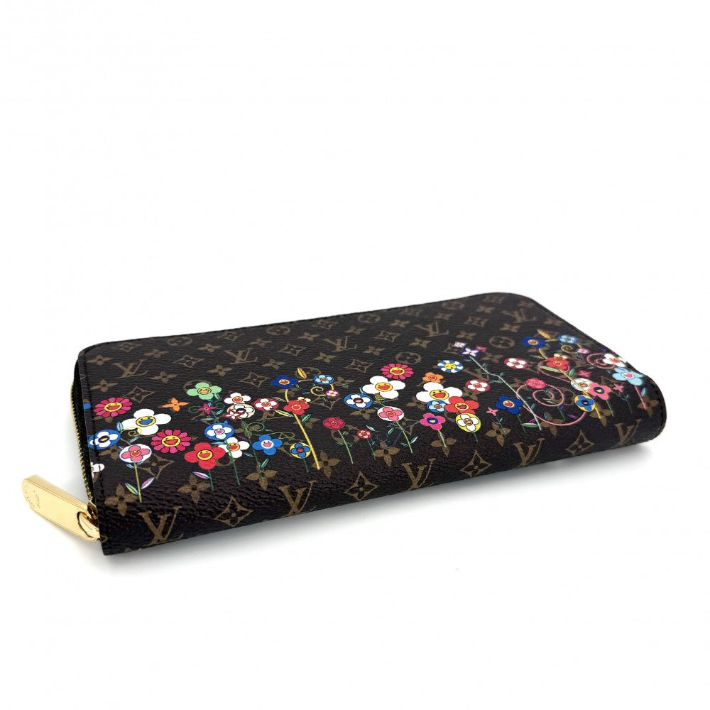 LOUIS VUITTON ルイヴィトン 長財布 モノグラム LVｘTMジッピーウォレット ロングウォレット 村上隆 日本限定 M14162 ブラウン 茶 マルチカラー ゴールド金具 レディース【中古品】