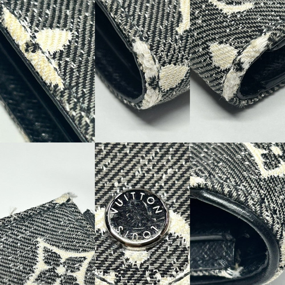 LOUIS VUITTON ルイヴィトン 三つ折り財布 モノグラムジャガード ポルトフォイユ・ヴィクトリーヌ コンパクトウォレット M81859 グレー シルバー金具 レディース【中古品】
