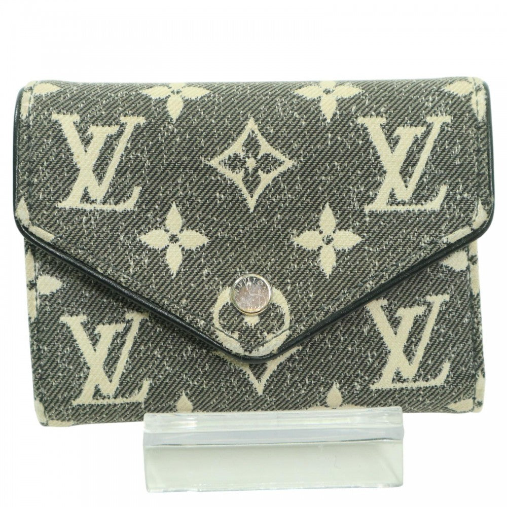LOUIS VUITTON ルイヴィトン 三つ折り財布 モノグラムジャガード ポルトフォイユ・ヴィクトリーヌ コンパクトウォレット M81859 グレー シルバー金具 レディース【中古品】