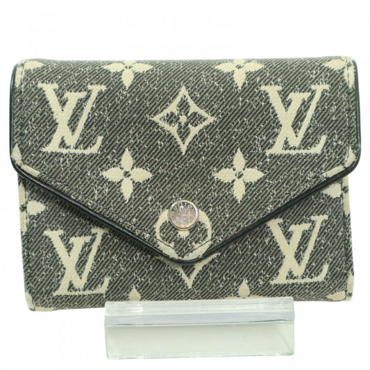 LOUIS VUITTON ルイヴィトン 三つ折り財布 モノグラムジャガード ポルトフォイユ・ヴィクトリーヌ コンパクトウォレット M81859 グレー シルバー金具 レディース【中古品】