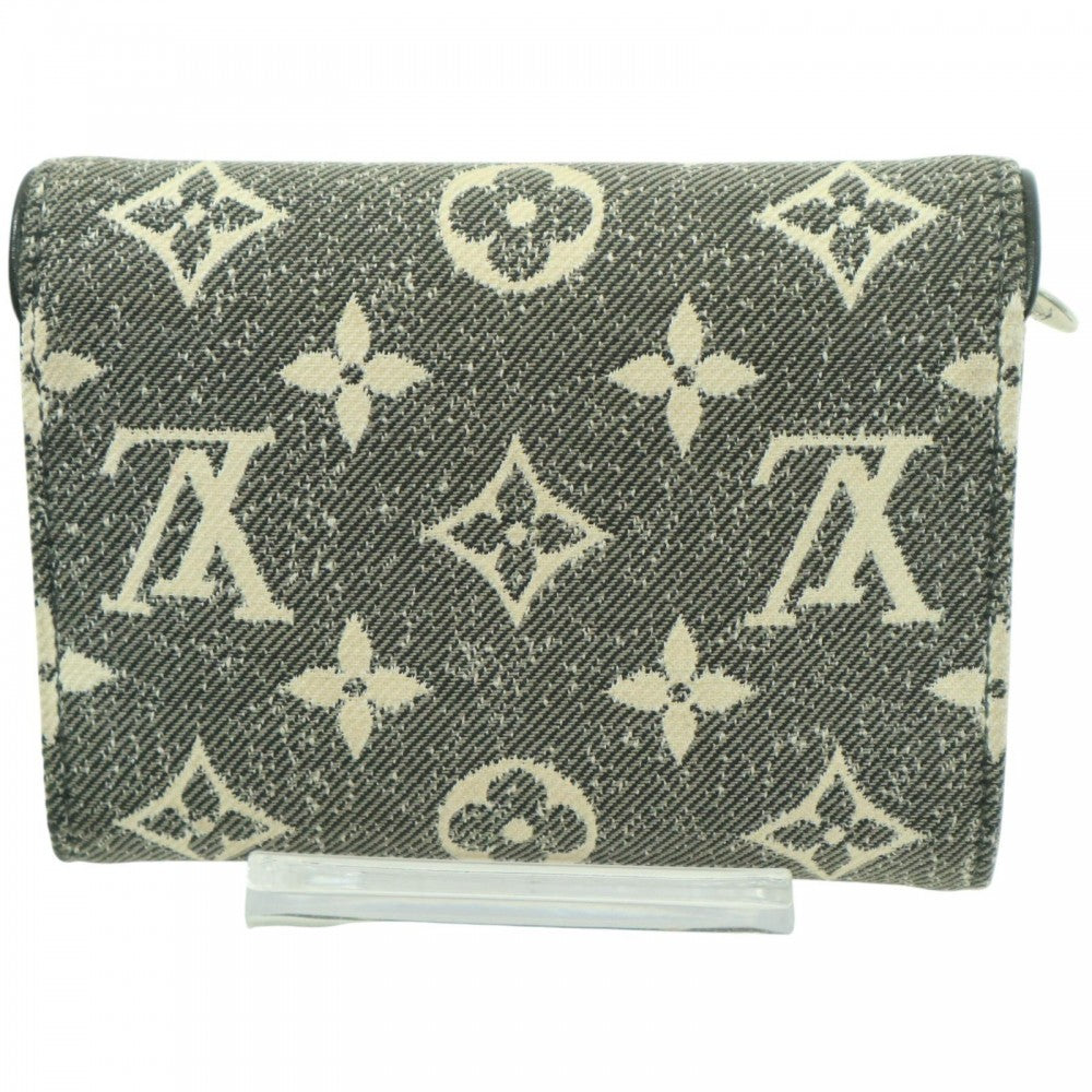 LOUIS VUITTON ルイヴィトン 三つ折り財布 モノグラムジャガード ポルトフォイユ・ヴィクトリーヌ コンパクトウォレット M81859 グレー シルバー金具 レディース【中古品】