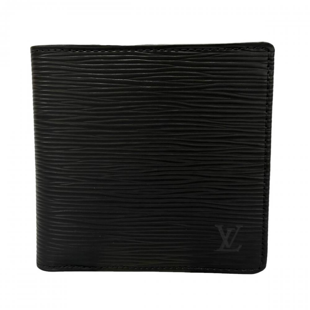 LOUIS VUITTON ルイヴィトン 二つ折り財布 ポルトフォイユ・マルコ M63652 エピレザー ブラック 黒 メンズ 約85g【中古品】