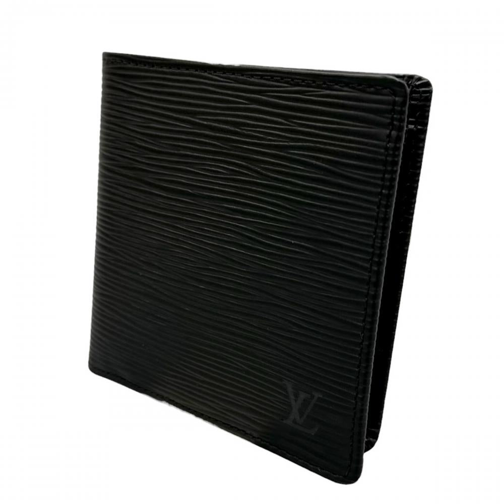 LOUIS VUITTON ルイヴィトン 二つ折り財布 ポルトフォイユ・マルコ M63652 エピレザー ブラック 黒 メンズ 約85g【中古品】