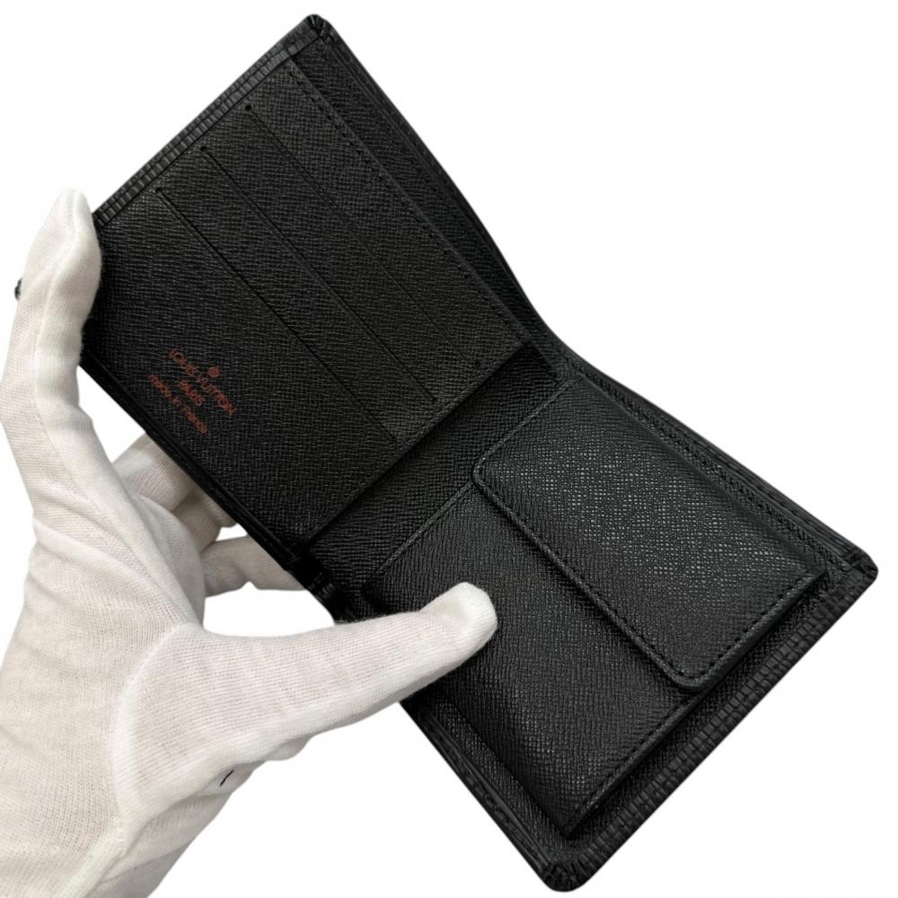 LOUIS VUITTON ルイヴィトン 二つ折り財布 ポルトフォイユ・マルコ M63652 エピレザー ブラック 黒 メンズ 約85g【中古品】