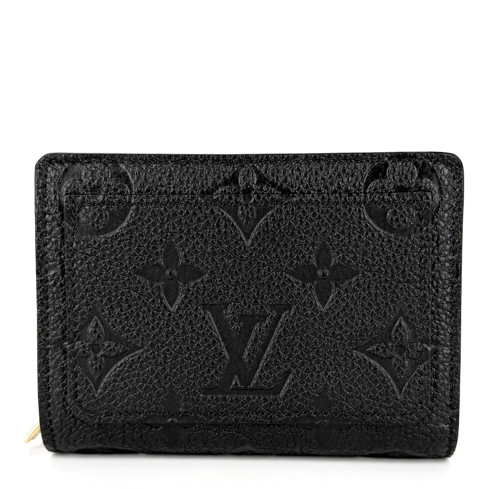 LOUIS VUITTON ルイヴィトン 二つ折り財布 モノグラムアンプラント ポルトフォイユクレア ミニウォレット ミニ財布 ブラック 黒 M80151 ノワール ゴールド金具 レディース【中古品】