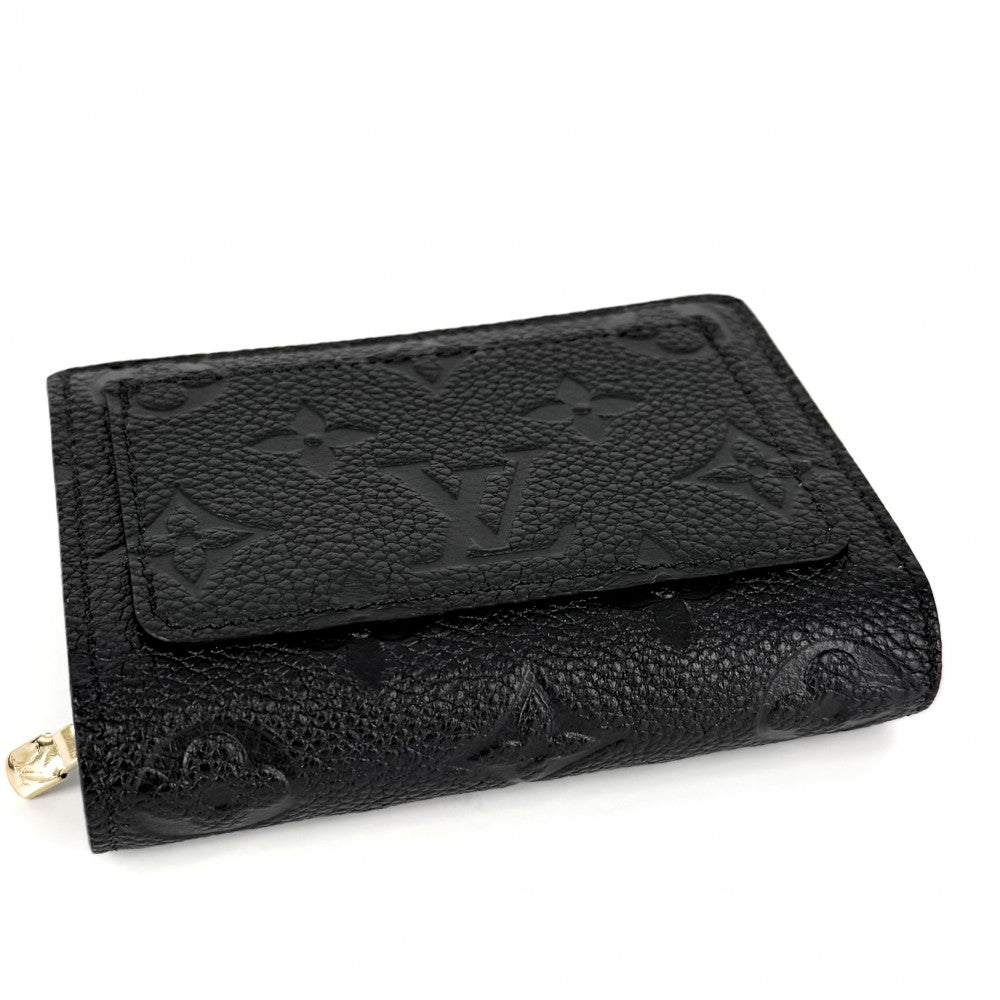 LOUIS VUITTON ルイヴィトン 二つ折り財布 モノグラムアンプラント ポルトフォイユクレア ミニウォレット ミニ財布 ブラック 黒 M80151 ノワール ゴールド金具 レディース【中古品】