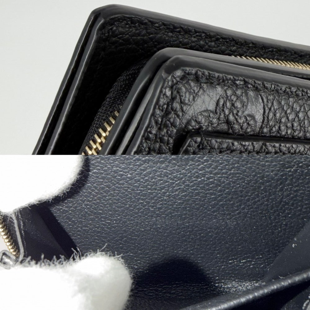 LOUIS VUITTON ルイヴィトン 二つ折り財布 モノグラムアンプラント ポルトフォイユクレア ミニウォレット ミニ財布 ブラック 黒 M80151 ノワール ゴールド金具 レディース【中古品】