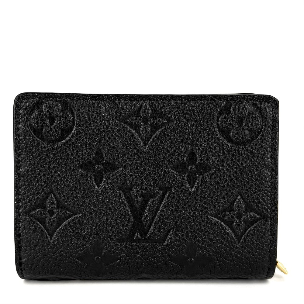 LOUIS VUITTON ルイヴィトン 二つ折り財布 モノグラムアンプラント ポルトフォイユクレア ミニウォレット ミニ財布 ブラック 黒 M80151 ノワール ゴールド金具 レディース【中古品】