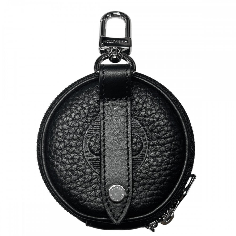 LOUIS VUITTON ルイヴィトン コインケース トリヨンシャドウ ポルトクレラウンドポーチ 小銭入れ キーケース レザー 小物 MP2860 ブラック 黒 シルバー金具 メンズ【中古品】