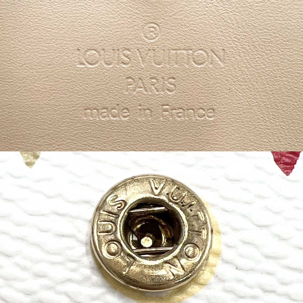 LOUIS VUITTON ルイヴィトン コインケース ポルトモネ・プラ 小銭入れ ミニウォレット M92657 モノグラムマルチカラー ホワイト 白 ゴールド金具 レディース【中古品】
