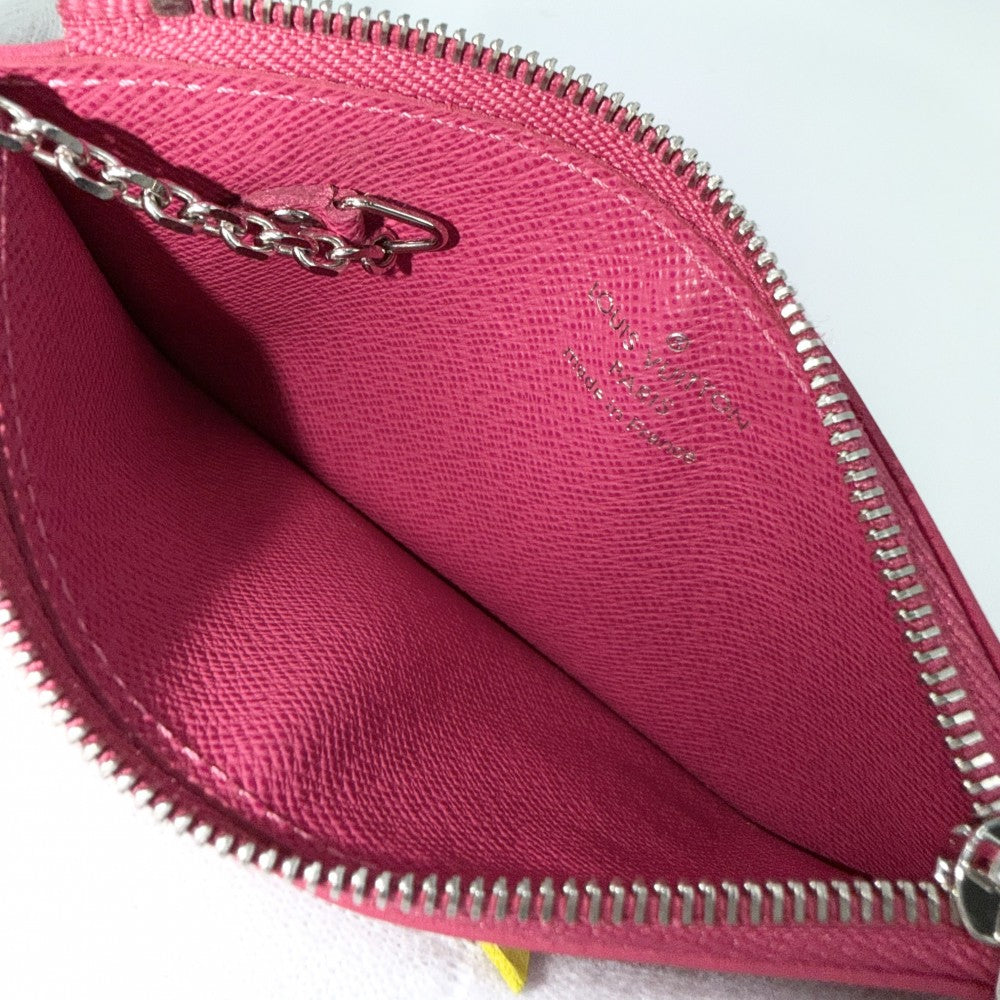 LOUIS VUITTON ルイヴィトン コインケース ポシェット クレ トライバルマスク カードケース 定期入れ 小物 小銭入れ M60788 エピレザー ピンク シルバー金具 レディース【中古品】