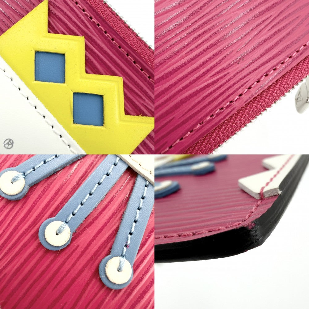 LOUIS VUITTON ルイヴィトン コインケース ポシェット クレ トライバルマスク カードケース 定期入れ 小物 小銭入れ M60788 エピレザー ピンク シルバー金具 レディース【中古品】