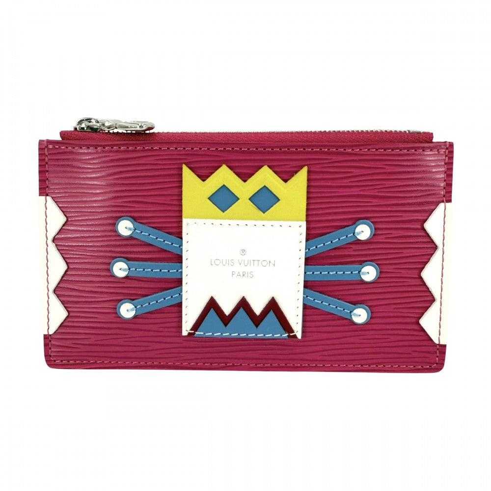 LOUIS VUITTON ルイヴィトン コインケース ポシェット クレ トライバルマスク カードケース 定期入れ 小物 小銭入れ M60788 エピレザー ピンク シルバー金具 レディース【中古品】