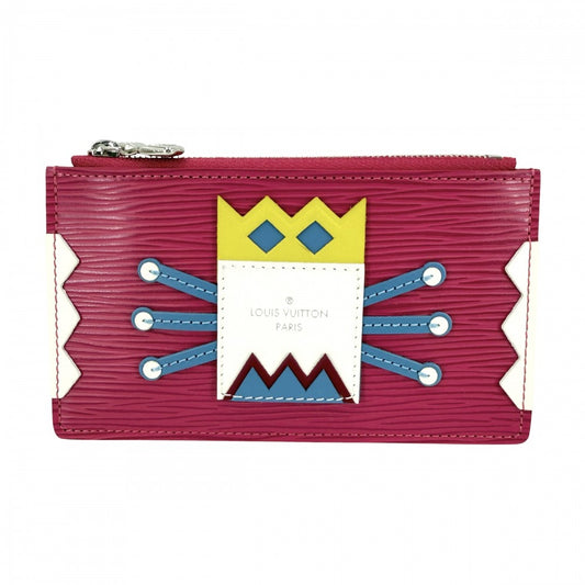 LOUIS VUITTON ルイヴィトン コインケース ポシェット クレ トライバルマスク カードケース 定期入れ 小物 小銭入れ M60788 エピレザー ピンク シルバー金具 レディース【中古品】