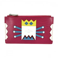 LOUIS VUITTON ルイヴィトン コインケース ポシェット クレ トライバルマスク カードケース 定期入れ 小物 小銭入れ M60788 エピレザー ピンク シルバー金具 レディース【中古品】