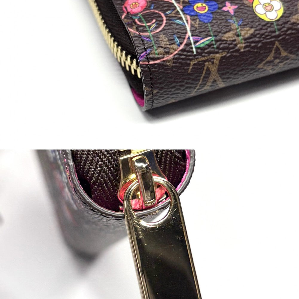 LOUIS VUITTON ルイヴィトン 長財布 モノグラム LVｘTMジッピーウォレット ロングウォレット 村上隆 日本限定 M14162 ブラウン 茶 ゴールド金具 レディース【中古品】
