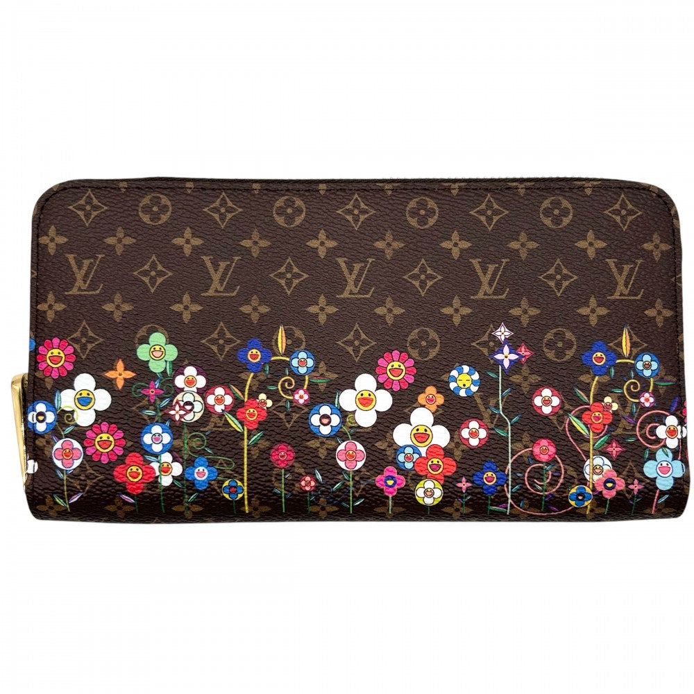 LOUIS VUITTON ルイヴィトン 長財布 モノグラム LVｘTMジッピーウォレット ロングウォレット 村上隆 日本限定 M14162 ブラウン 茶 ゴールド金具 レディース【中古品】