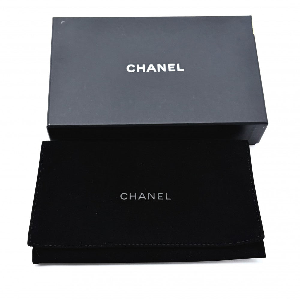 CHANEL シャネル 長財布 ジップウォレット 19 ミディアム マトラッセ ココマーク ラムスキン ブラック 黒 ゴールド金具 レディース【中古品】