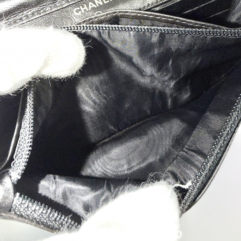 CHANEL シャネル チェーンウォレット ココマーク ショルダーバッグ 長財布 キャビアスキン ブラック 黒 ゴールド金具 レディース【中古品】