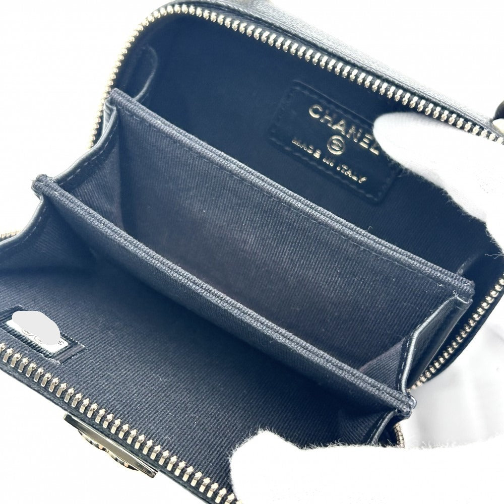 CHANEL シャネル ショルダーバッグ ボーイシャネル ショルダーコインパース ミニチェーンショルダーバッグ ショルダーポーチ ココマーク ココ 鞄 かばん キャビアスキン ブラック 黒 ゴールド金具 レディース【中古品】