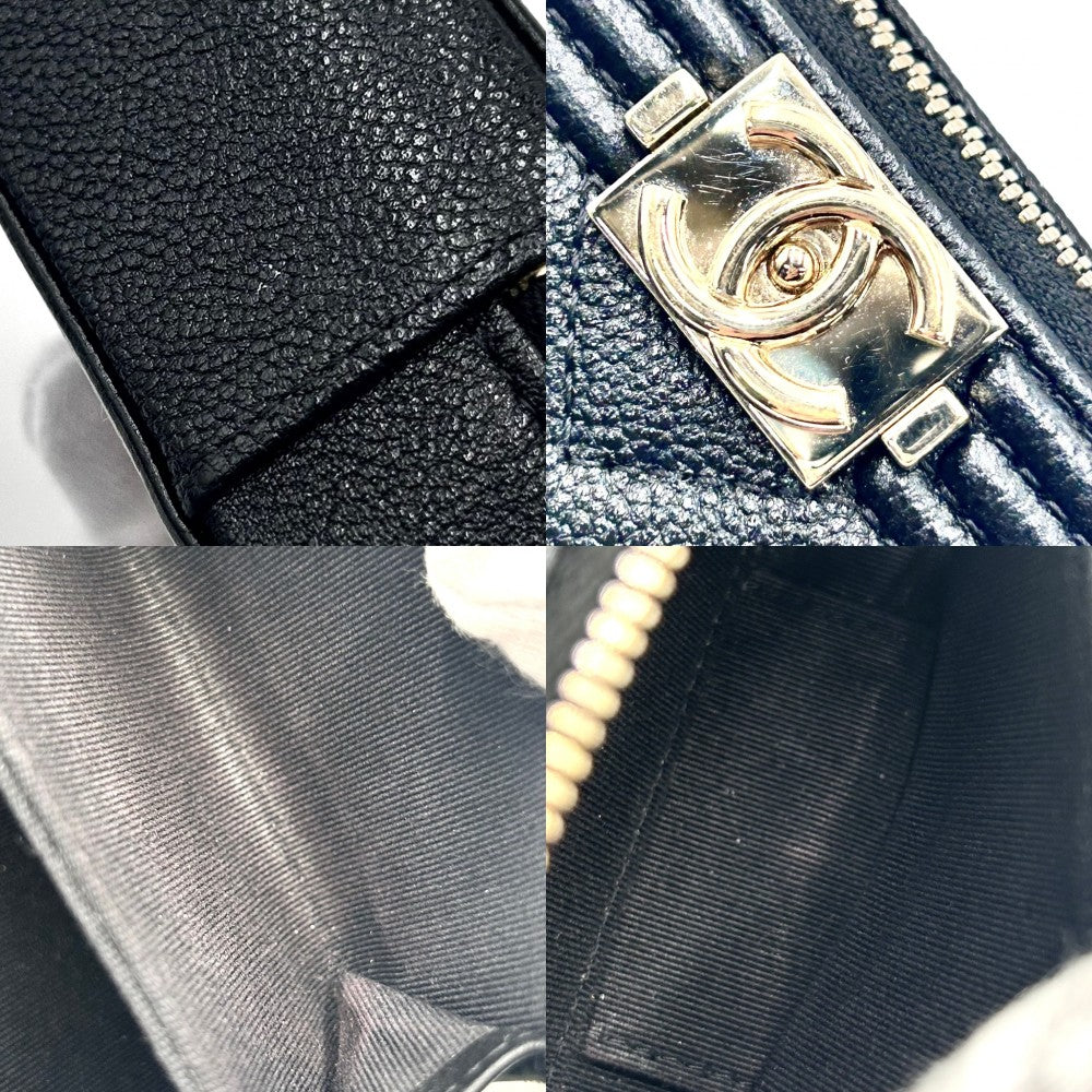 CHANEL シャネル ショルダーバッグ ボーイシャネル ショルダーコインパース ミニチェーンショルダーバッグ ショルダーポーチ ココマーク ココ 鞄 かばん キャビアスキン ブラック 黒 ゴールド金具 レディース【中古品】