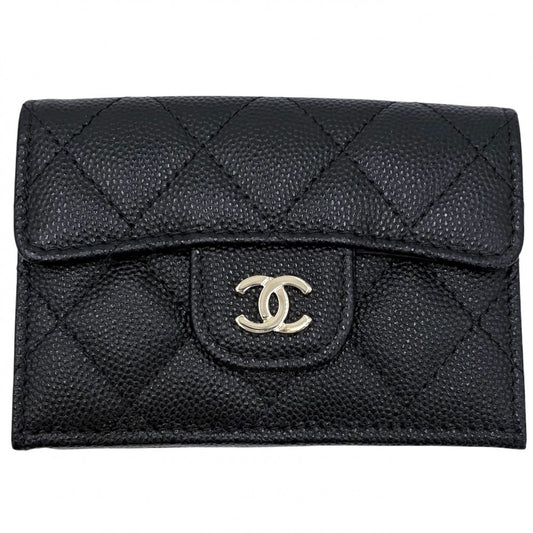 CHANEL シャネル 三つ折り財布 マトラッセ タイムレスクラシック ミニ財布 コンパクトウォレット AP0230 キャビアスキン ブラック 黒 ゴールド金具 レディース【中古品】