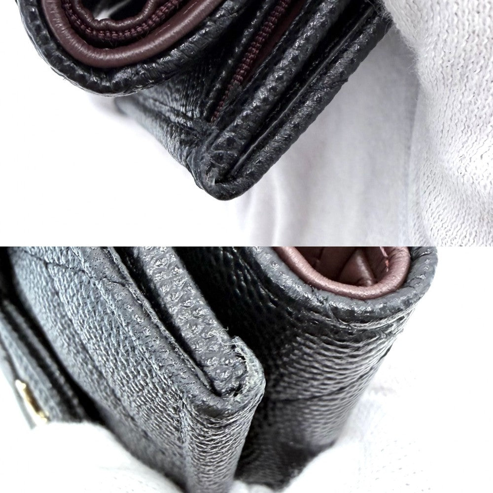 CHANEL シャネル 三つ折り財布 マトラッセ タイムレスクラシック ミニ財布 コンパクトウォレット AP0230 キャビアスキン ブラック 黒 ゴールド金具 レディース【中古品】