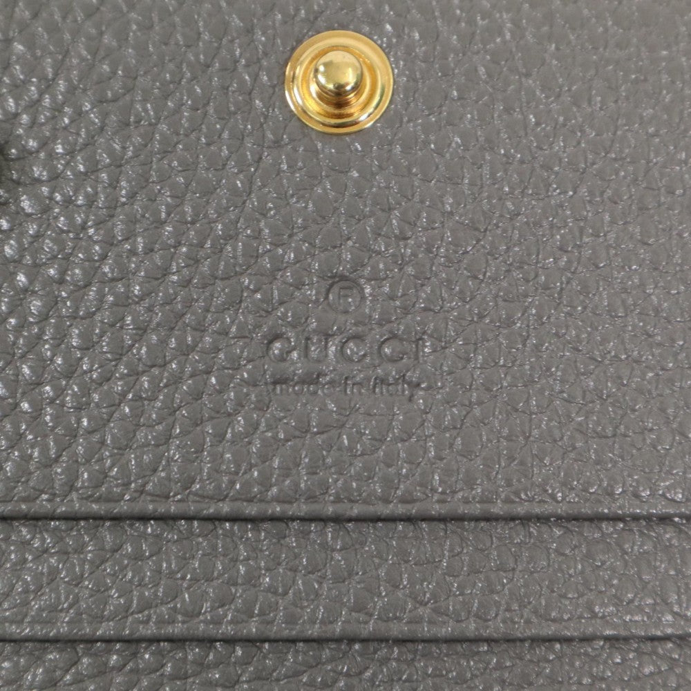 GUCCI グッチ 二つ折り財布 ズゥミ チェーンウォレット コンパクトウォレット 570660 レザー グレー ゴールド金具 ユニセックス【中古品】