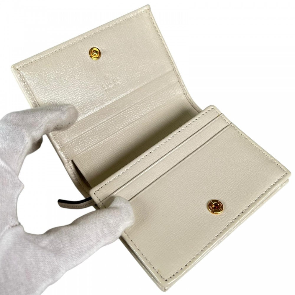 GUCCI グッチ 二つ折り財布 GGキャンバス ブラウン 茶 ゴールド金具 レディース【中古品】