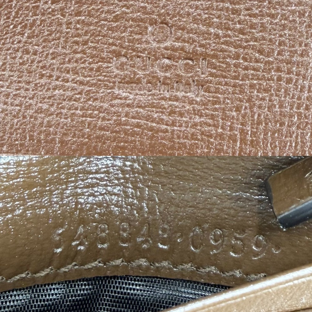 GUCCI グッチ 二つ折り財布 GGスプリーム ハート コンパクトウォレット ミニウォレット 648848 GGスプリームキャンバス ブラウン 茶 レッド 赤 ゴールド金具 レディース【中古品】