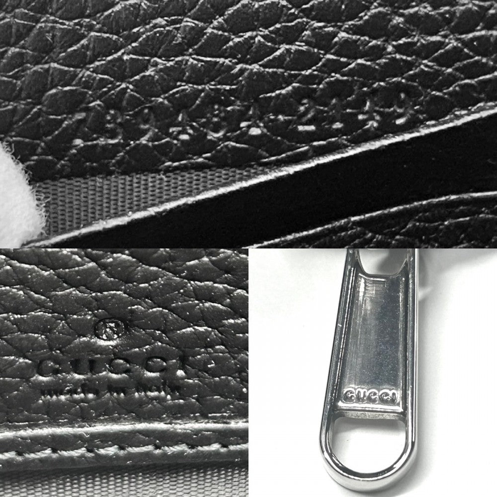 GUCCI グッチ 長財布 ジャンボGG ジップアラウンドウォレット ロングウォレット 739484 レザー ブラック 黒 シルバー金具 メンズ【中古品】