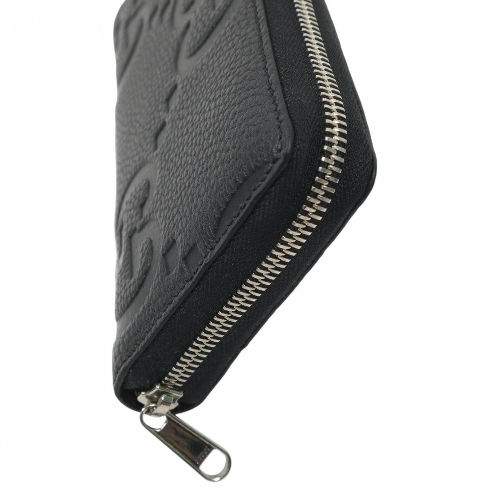 GUCCI グッチ 長財布 ジャンボGG ジップアラウンドウォレット ロングウォレット 739484 レザー ブラック 黒 シルバー金具 メンズ【中古品】