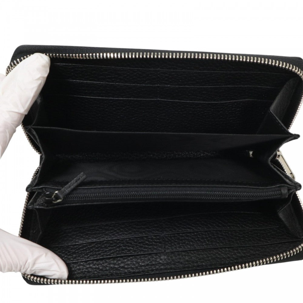 GUCCI グッチ 長財布 ジャンボGG ジップアラウンドウォレット ロングウォレット 739484 レザー ブラック 黒 シルバー金具 メンズ【中古品】