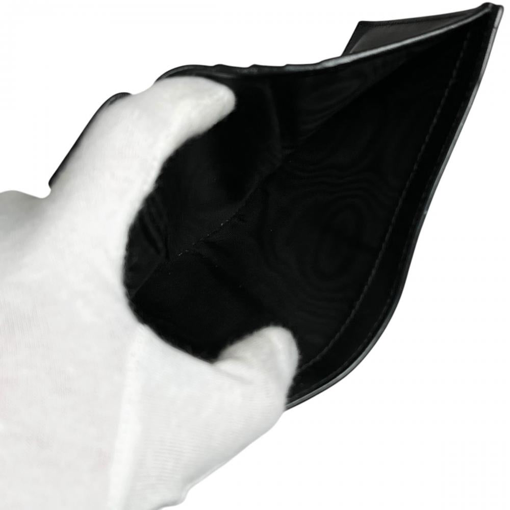 PRADA プラダ 二つ折り財布 サファイアーノ 三角ロゴ 1MV204 レザー ブラック 黒 ゴールド金具 レディース 約200g【中古品】