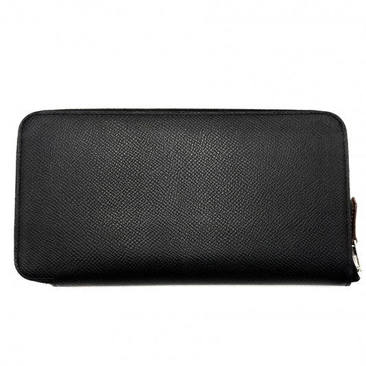 HERMES エルメス 長財布 アザップロングシルクイン アマニポリス ロングウォレット AZAP LONG SILK IN D刻印 レザー ブラック 黒 シルバー金具 レディース 2019年【中古品】