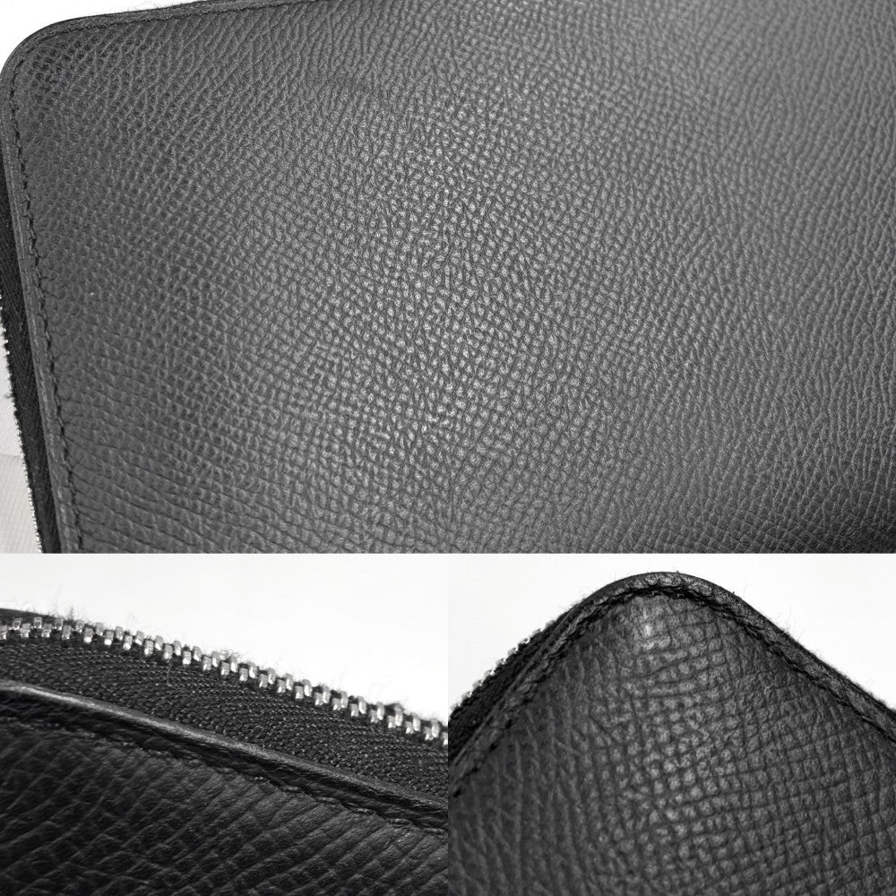 HERMES エルメス 長財布 アザップロングシルクイン アマニポリス ロングウォレット AZAP LONG SILK IN D刻印 レザー ブラック 黒 シルバー金具 レディース 2019年【中古品】