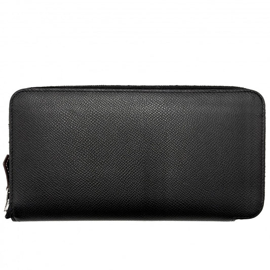 HERMES エルメス 長財布 アザップロングシルクイン アマニポリス ロングウォレット AZAP LONG SILK IN D刻印 レザー ブラック 黒 シルバー金具 レディース 2019年【中古品】