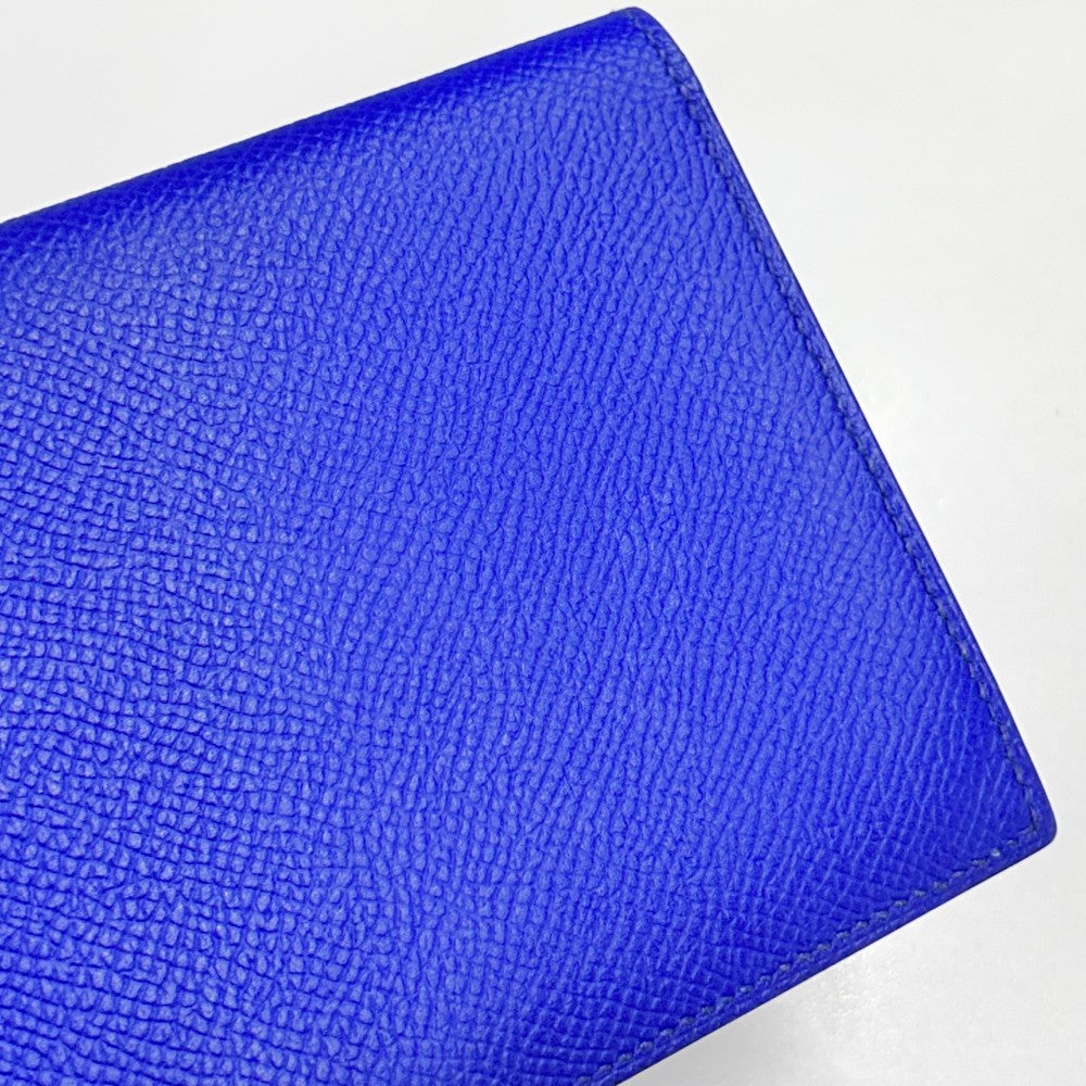 【開店SALE】 HERMES エルメス 長財布 MC2 フレミング 二つ折り ロングウォレット 本革 レザー D刻印 ヴォーエプソン ブルー 青 ブラック 黒 メンズ 2019年【中古品】
