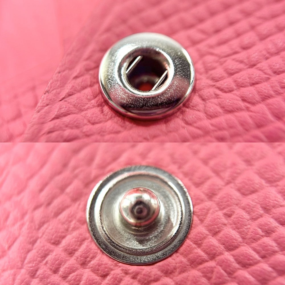 【開店SALE】 HERMES エルメス コインケース カルヴィ デュオ 小銭入れ カードケース 小物 メンズ レディース 男女兼用 B刻印 ヴォーエプソン ピンク シルバー金具 ユニセックス 2023年【中古品】