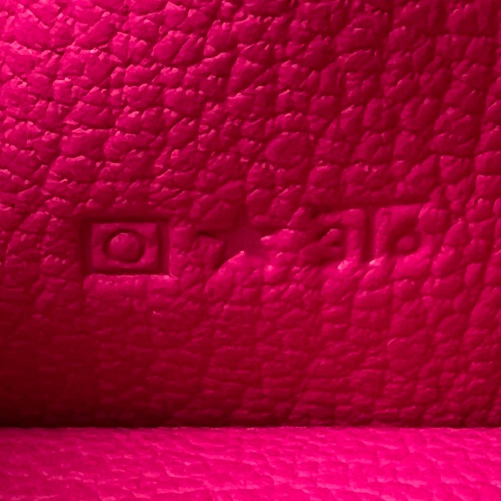 HERMES エルメス 長財布 二つ折り ベアン □O シェーブル ピンク シルバー金具 レディース 2011年【中古品】