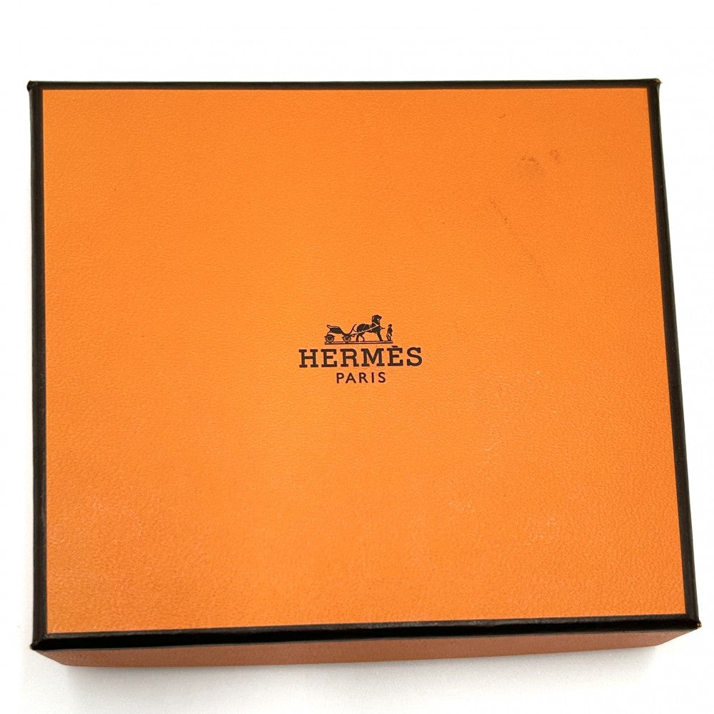HERMES エルメス コインケース バスティア　スクエア 小銭入れ 財布 小物 □M刻印 レザー ピンク系 シルバー金具 レディース 2009年【中古品】