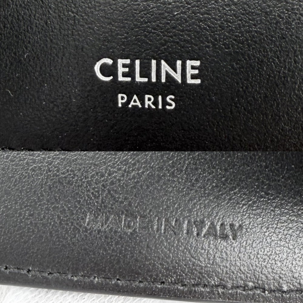 CELINE セリーヌ 小物 ビルクリップウォレット マネークリップ トリオンフキャンバス レザー ブラウン 茶 シルバー金具 レディース【中古品】