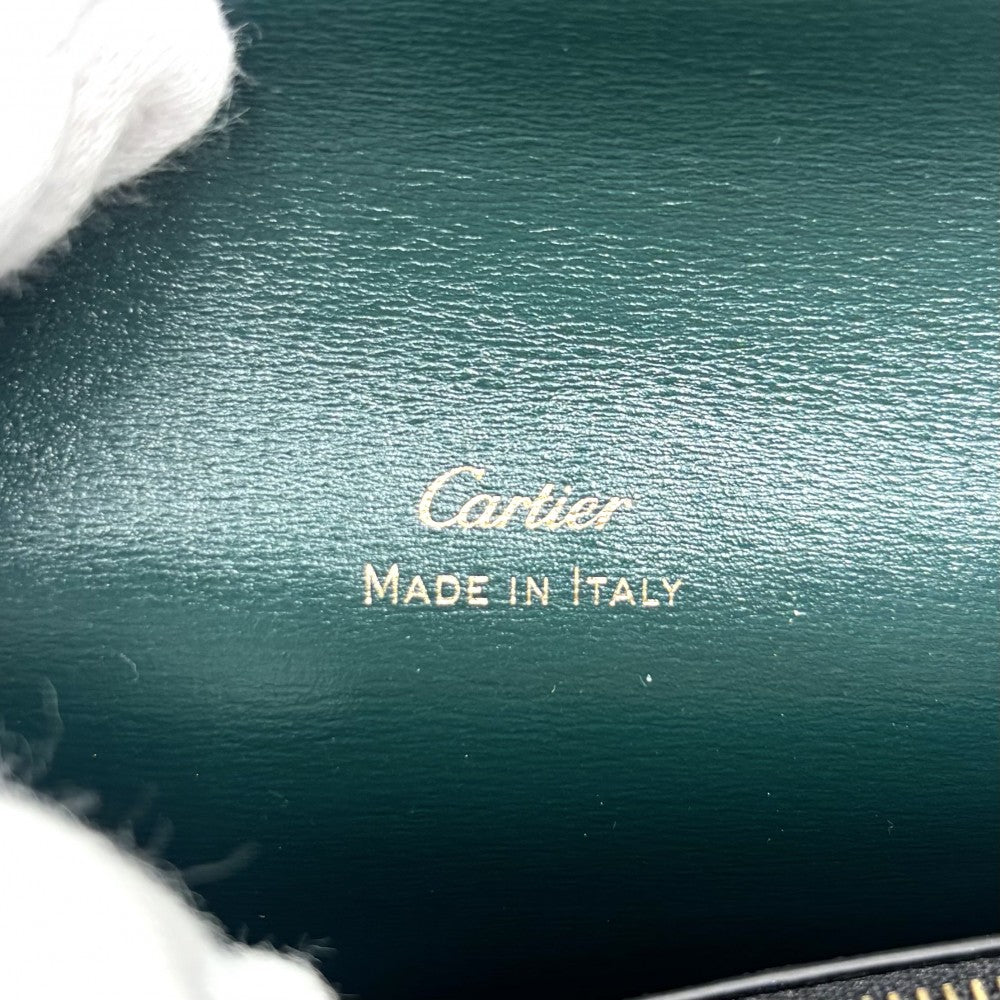 【開店SALE】 CARTIER カルティエ コインケース パンテール カードケース 小銭入れ 名刺入れ ミニ財布 L3002150 レザー グリーン 緑 ゴールド金具 ユニセックス【中古品】