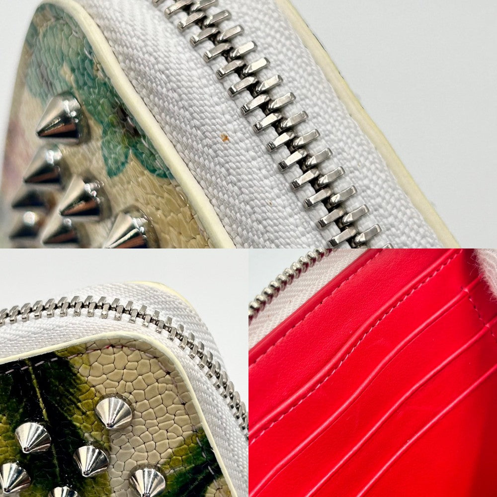 Christian Louboutin クリスチャンルブタン 長財布 ハワイ パネトーネ スタッズ ロングウォレット 1165145 レザー マルチカラー ゴールド金具 レディース【中古品】