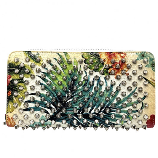【開店SALE】 Christian Louboutin クリスチャンルブタン 長財布 ハワイ パネトーネ スタッズ ロングウォレット 1165145 レザー マルチカラー ゴールド金具 レディース【中古品】