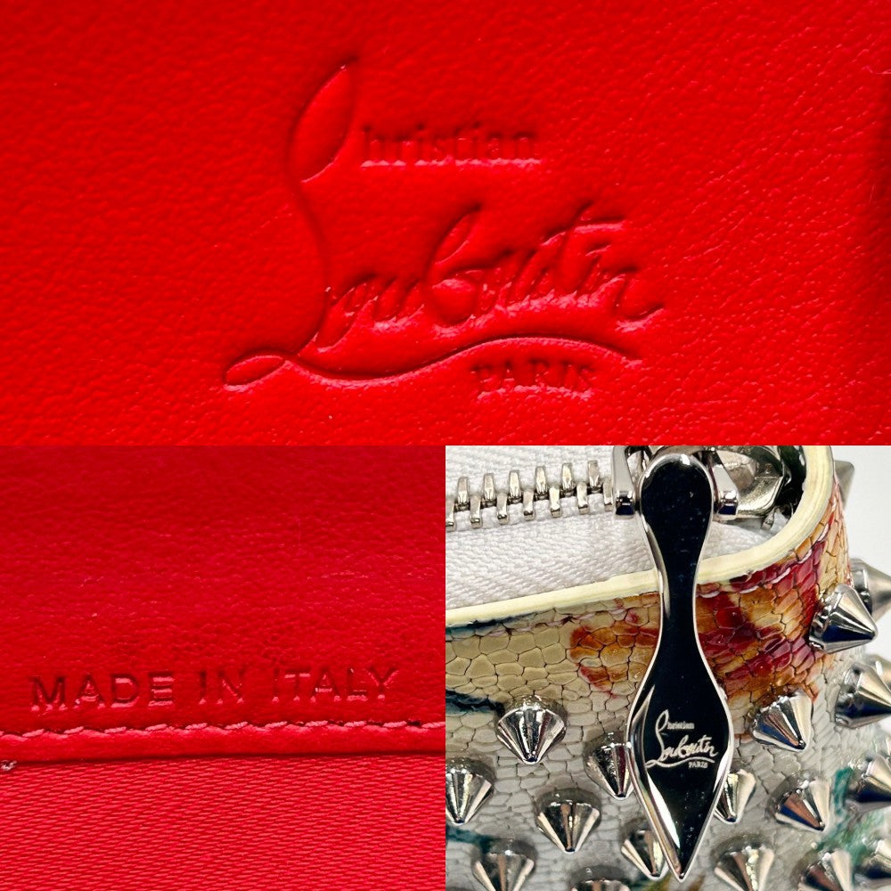 Christian Louboutin クリスチャンルブタン 長財布 ハワイ パネトーネ スタッズ ロングウォレット 1165145 レザー マルチカラー ゴールド金具 レディース【中古品】
