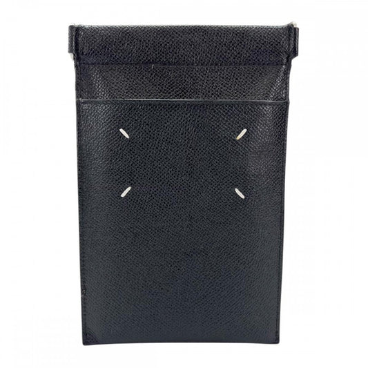 ショルダーバッグ Maison Margiela メゾンマルジェラ スマートフォンポーチ フォンケース S55UI0207 ブラック 黒 シルバー金具 レディース【中古品】
